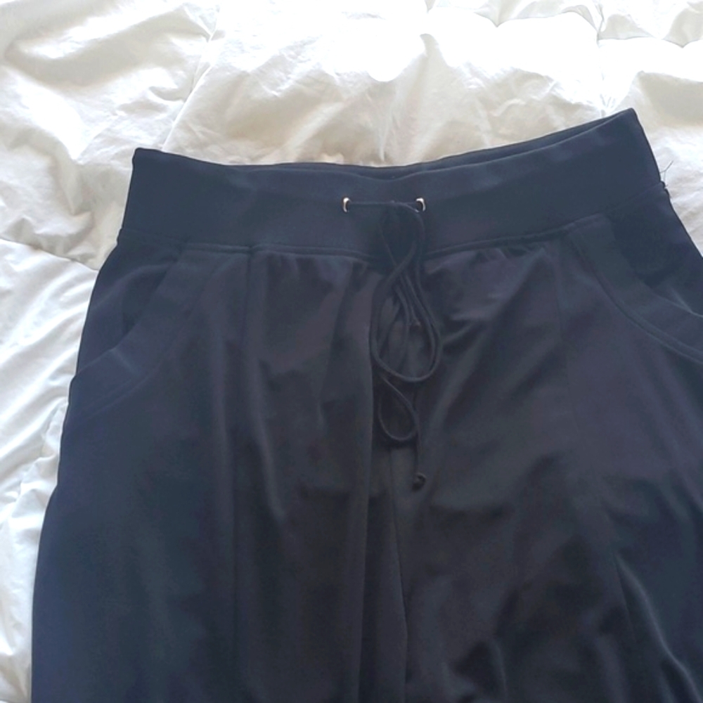 Gabrielle Union for New York & Co. Black drawstring Harem Pants w/ POCKETS sz L